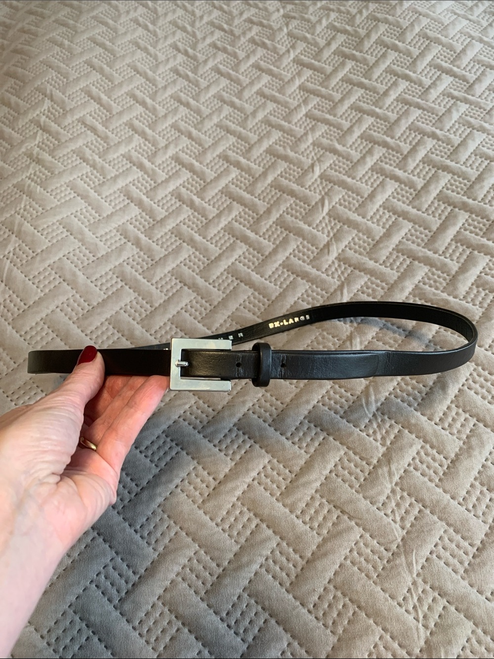 Suzi Roher Black Leather Belt with Silver Buckle Made in Italy